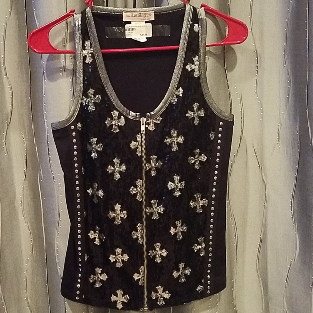 Black Sequined Blouse
